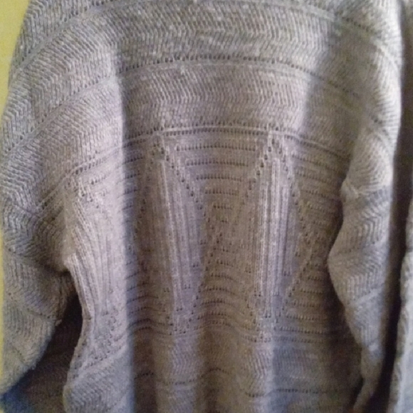 Gray Crewneck Sweater with Relaxed Fit and Ribbed Details - Picture 4 of 4